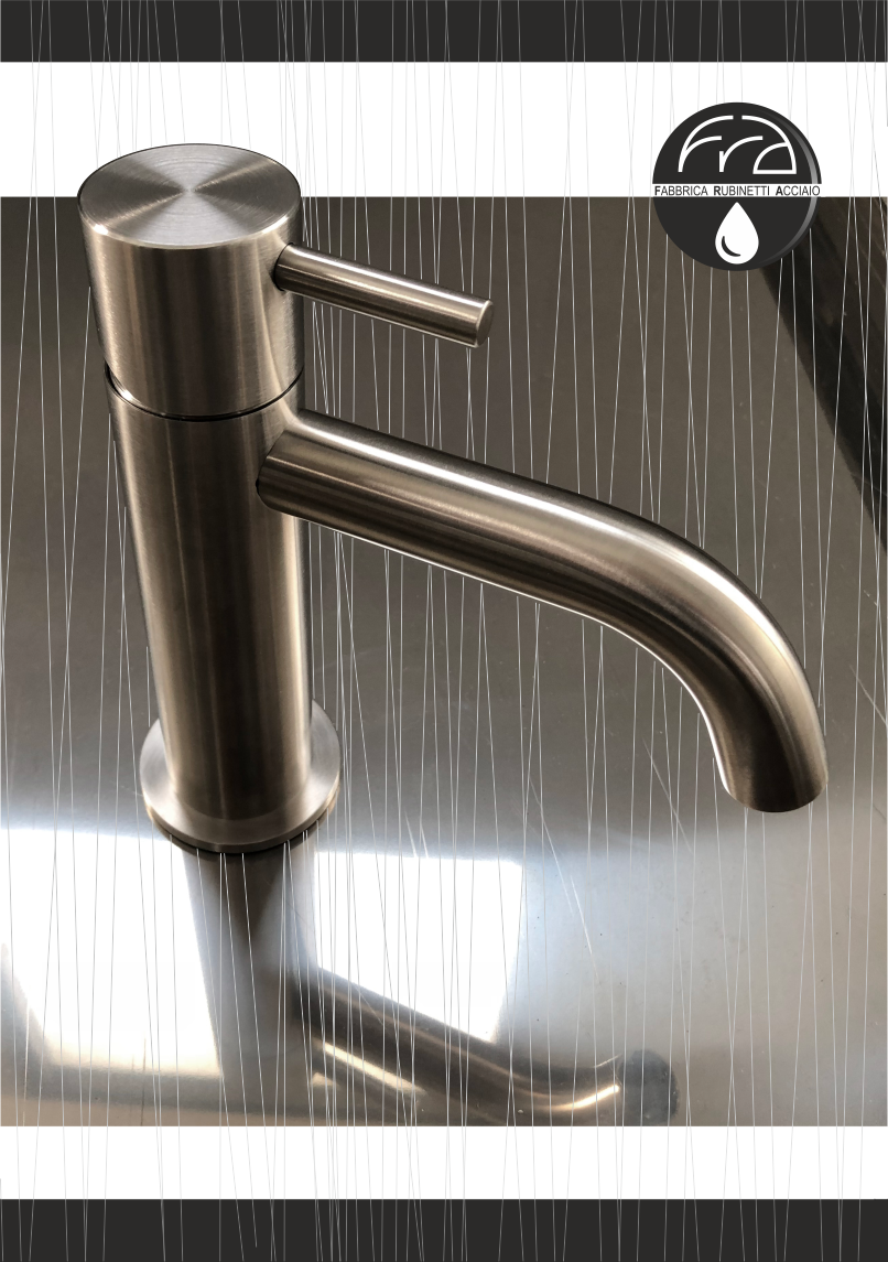 Cover catalogo Fra Fabbrica rubinetti acciaio casarotto design e comunicazione home