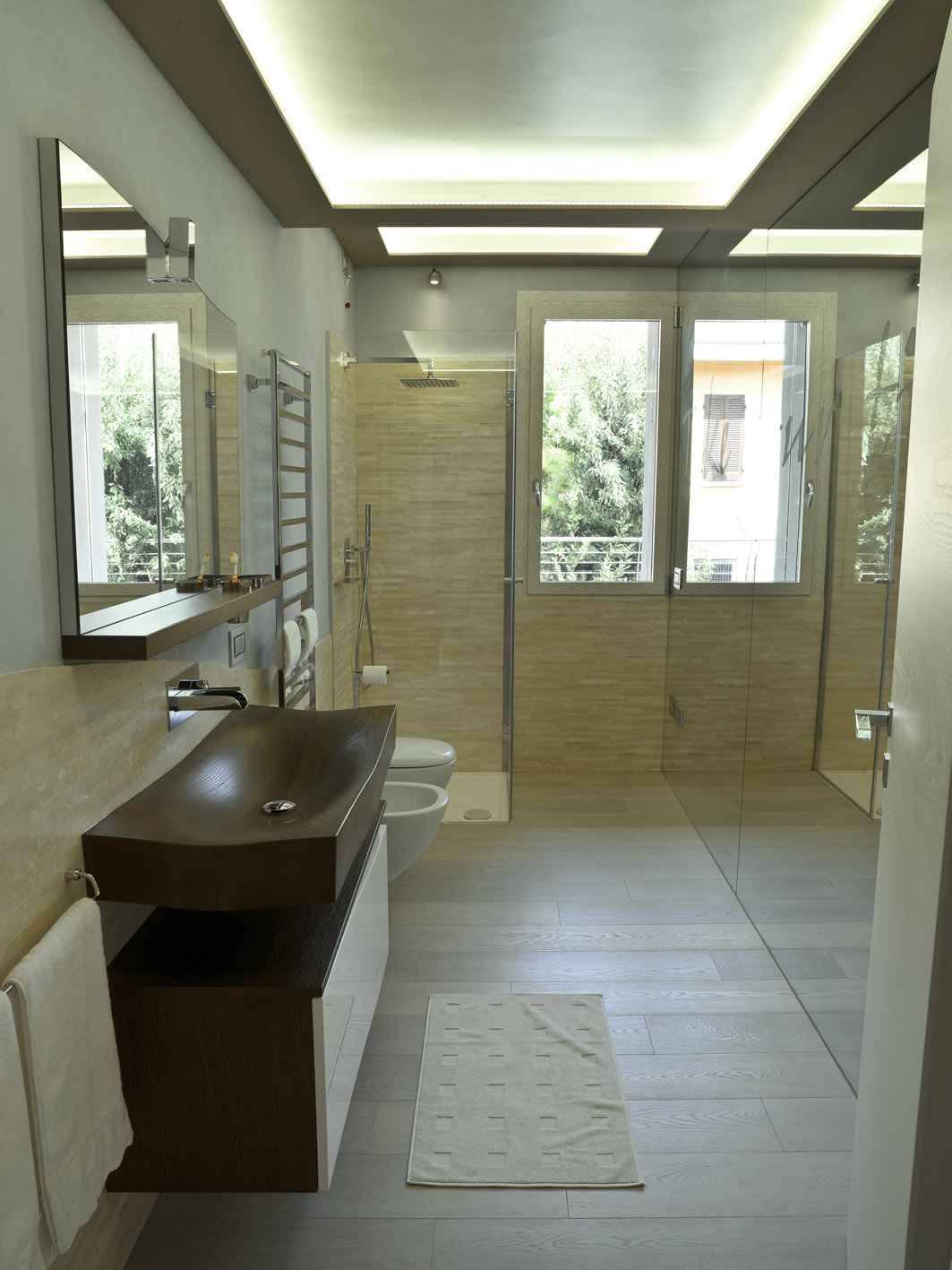 bagno moderno MG architettura d’interni simone casarotto design lavabo legno tao spoldi ideabagno